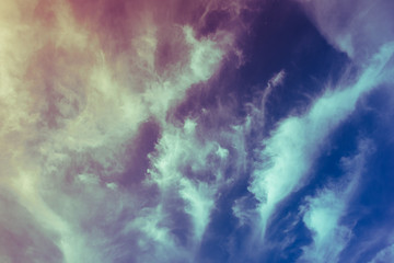 Vintage filtered blue sky with cloud - freedom, free, summer concept