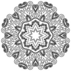 Vector henna tatoo mandala. Mehndi style.
