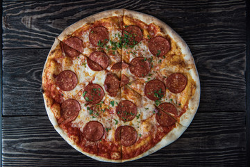 Tasty pepperoni pizza