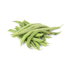 Green beans isolated on white background