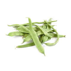 Green beans isolated on white background