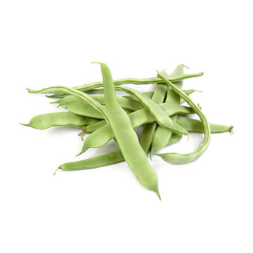 Green beans isolated on white background