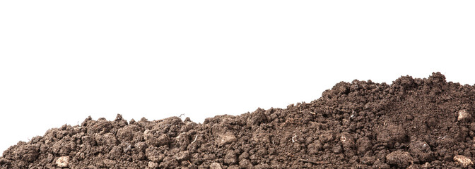 the soil for planting isolated on white background