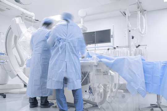 Doctors working in hospital cathlab