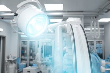 Surgical lamp light in modern advanced operating Hall