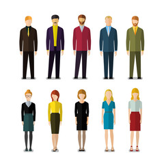 Icons of businessmen and businesswomen