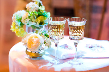 Two wedding glasses.