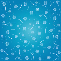 Blue floral Pattern Background.