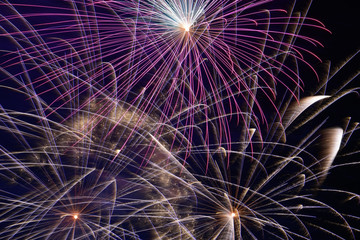 Closeup Colourful fire work for background