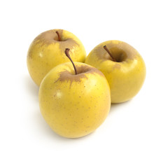 Yellow apples isolated on white background