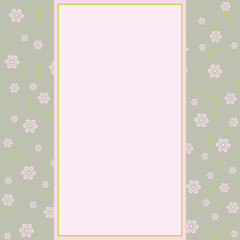 Vintage styled card with floral ornament background.