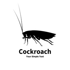 Vector illustration of a silhouette of a cockroach