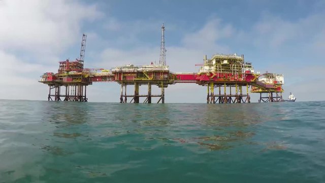 Oil platform at sea