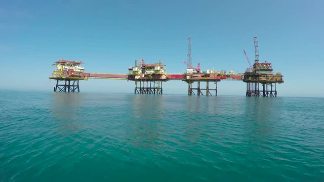 Oil platform at sea
