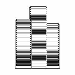 Skyscrapers in Singapore icon, outline style