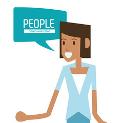 woman and bubble icon. People design. Vector graphic