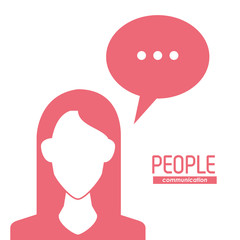 woman and bubble icon. People design. Vector graphic