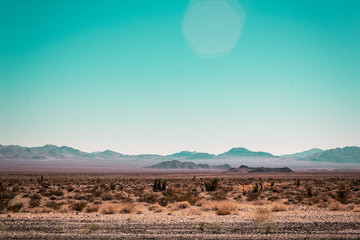 Naklejka na ściany i meble Mojave Desert near Route 66 in California