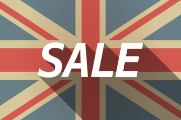 Long shadow UK flag with    the text SALE