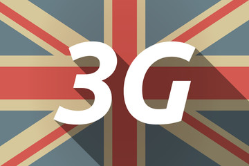 Long shadow UK flag with    the text 3G