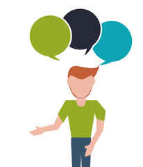 man and bubble icon. People design. Vector graphic