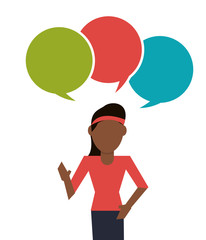 woman and bubble icon. People design. Vector graphic