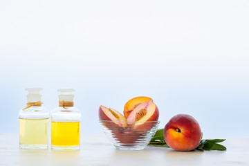 Peach oil in bottles 