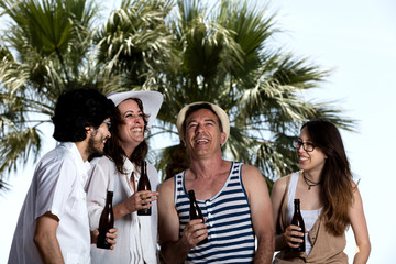 people talking and laughing