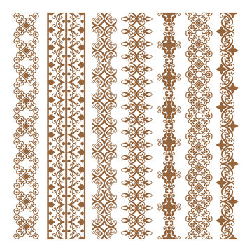 Naklejki Border Floral Silhouettes Illustration
