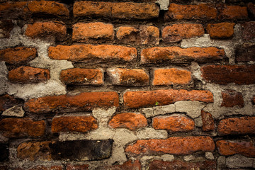 Old brick wall. Retro background. Closeup.