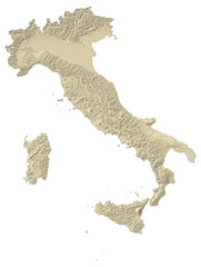 Relief map of Italy