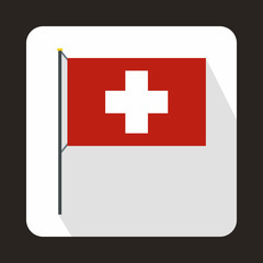 Switzerland flag icon in flat style