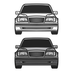 Retro car. Vintage old vector.