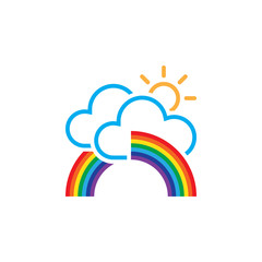 rainbow in clouds icon