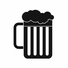 Beer mug icon, simple style