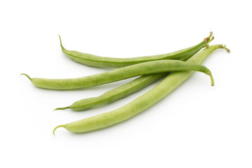 Green beans isolated on a white background.