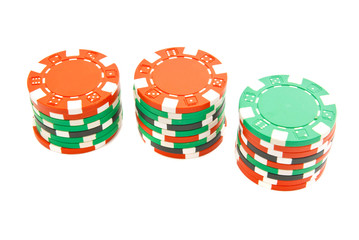 stacks of colorful chips