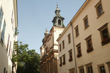 Fototapeta na wymiar Old street in the center of Krakow