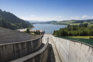 Dam in Niedzica, next to the lake Czorsztynskie 