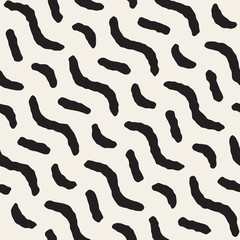 Vector Seamless Hand Drawn Diagonal Jumble Strokes Pattern