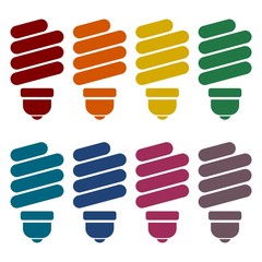 Vector energy saving light bulb icons set 