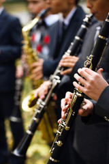 Fototapeta premium group of musicians playing the clarinet.