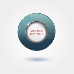 shiny button with metallic elements, vector design for website.