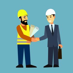 Fototapeta premium Construction Engineering Industrial Workers Project Manager.