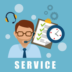 Customer service and call center graphic design, vector illustration
