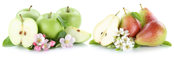 Apfel und Birne Äpfel Birnen Frucht Früchte Obst geschnitten F
