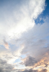 colorful dramatic sky with cloud at sunset