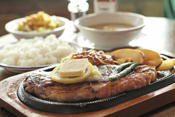 Iron plate steak