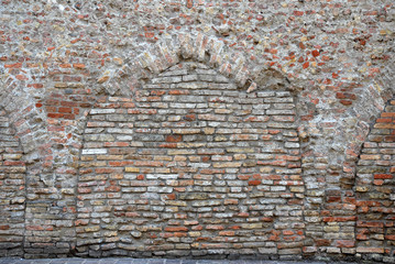 Ravenna, old wall in the city center.