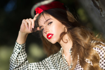 Sexy woman in garrison cap